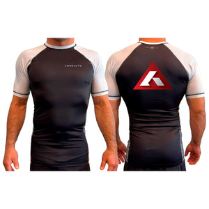 Absolute Grappling All Black Ranked Short Sleeve Rash Guards #8116 B (Set up No. 2)