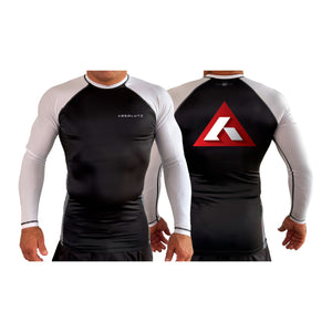 Absolute Grappling All Black Ranked Long Sleeve Rash Guards #8116 B (Set up No. 2)