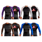 Absolute Grappling All Black Ranked Long Sleeve Rash Guards #8116 B (Set up No. 2)