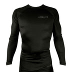 Absolute Grappling All Black Rash Guards Long Sleeves #8116 B (Set up No. 2)