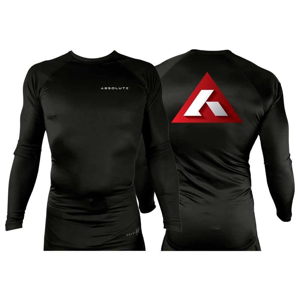 Absolute Grappling All Black Rash Guards Long Sleeves #8116 B (Set up No. 2)