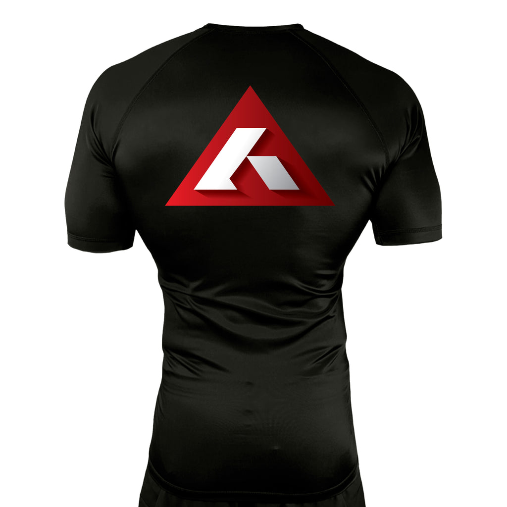 Absolute Grappling All Black Rash Guards Short Sleeves #8116 B (Set up No. 2)