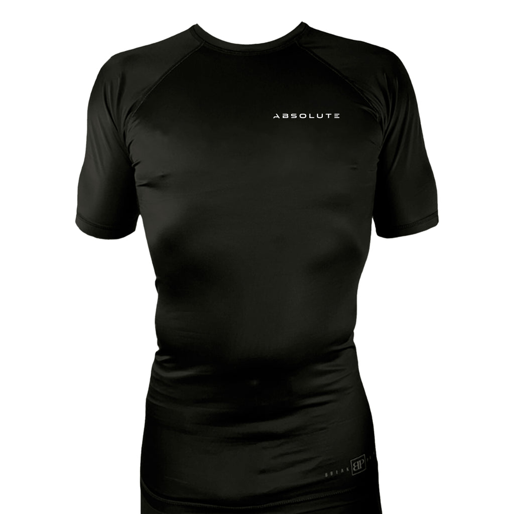 Absolute Grappling All Black Rash Guards Short Sleeves #8116 B (Set up No. 2)