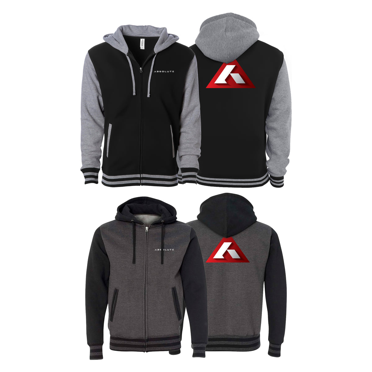 Absolute Grappling Varsity Zip-Up Hoodies #8116 B (Set up No. 2)