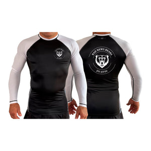 Bad News Bears Jiu-Jitsu All Black Ranked Long Sleeve Rash Guards #8117 A