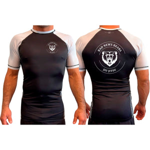 Bad News Bears Jiu-Jitsu All Black Ranked Short Sleeve Rash Guards #8117 A