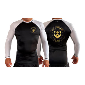 Bad News Bears Jiu-Jitsu All Black Ranked Long Sleeve Rash Guards #8117 C