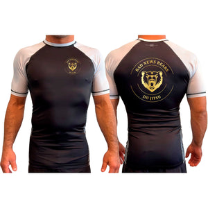 Bad News Bears Jiu-Jitsu All Black Ranked Short Sleeve Rash Guards #8117 C