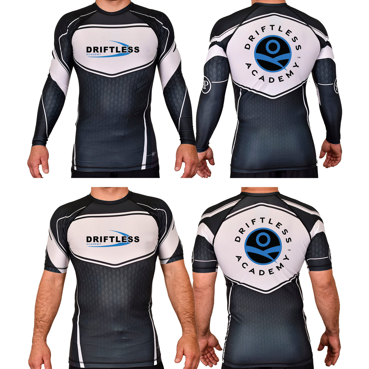 Driftless Academy Rash Guards Black/White #8118 A