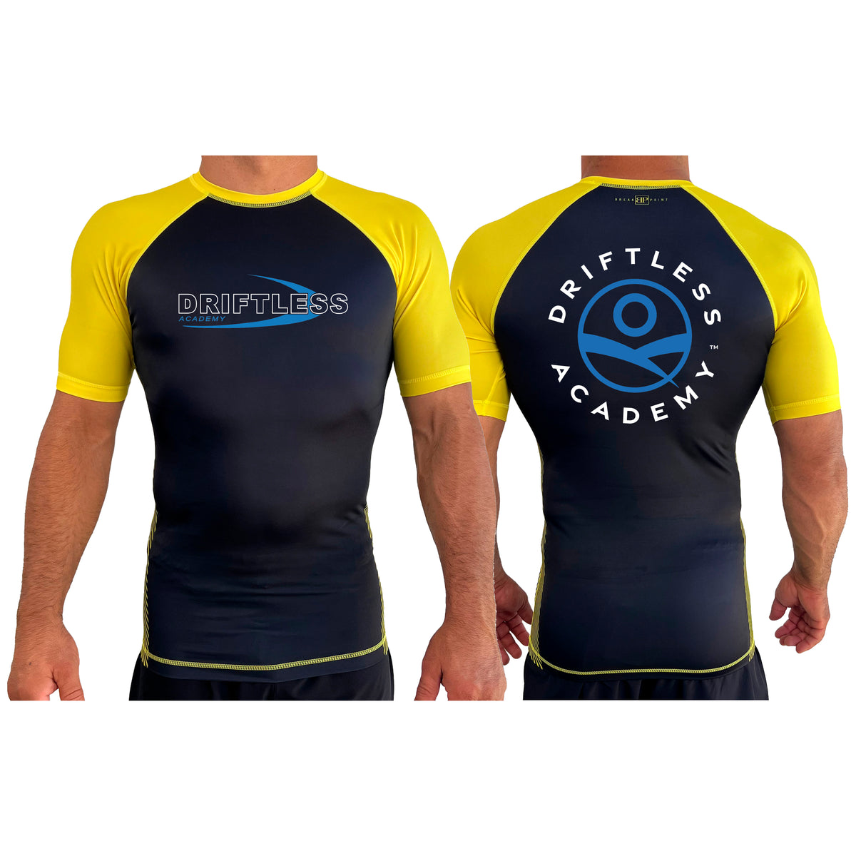 Driftless All Black Ranked Short Sleeve Rash Guards #8118 A