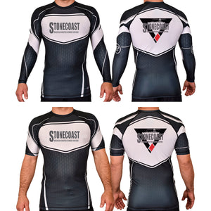 Stonecoast Brazilian Jiu Jitsu Academy Rash Guards Black/White #8119 A