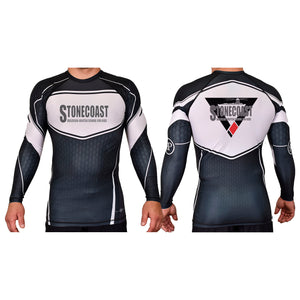 Stonecoast Brazilian Jiu Jitsu Academy Rash Guards Black/White #8119 A