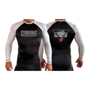 Stonecoast Brazilian Jiu Jitsu All Black Ranked Long Sleeve Rash Guards #8119 A