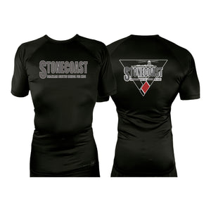 Stonecoast Brazilian Jiu Jitsu All Black Custom Rash Guards Short Sleeves #8119 A