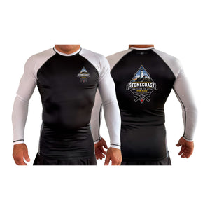 Stonecoast Brazilian Jiu Jitsu All Black Ranked Long Sleeve Rash Guards #8119 E