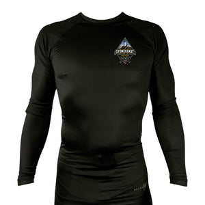 Stonecoast Brazilian Jiu Jitsu All Black Rash Guards Long Sleeves #8119 E