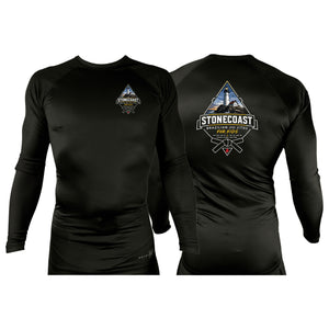 Stonecoast Brazilian Jiu Jitsu All Black Rash Guards Long Sleeves #8119 E