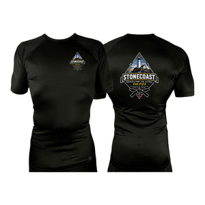 Stonecoast Brazilian Jiu Jitsu All Black Rash Guards Short Sleeves #8119 E