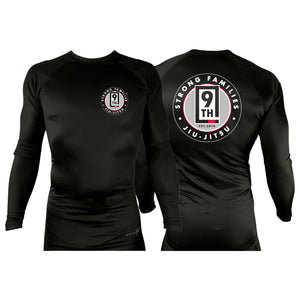 9th Jiu Jitsu All Black Rash Guards Long Sleeves #8120 E