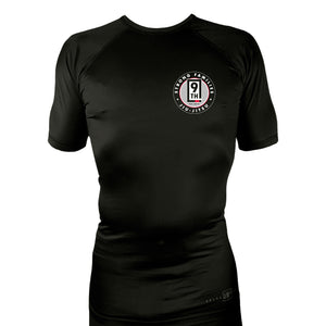 9th Jiu Jitsu All Black Rash Guards Short Sleeves #8120 E