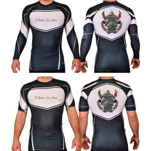 Pallaton BJJ Academy Rash Guards Black/White #8121 A