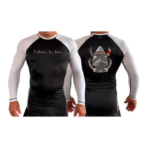 Pallaton BJJ All Black Ranked Long Sleeve Rash Guards #8121 A