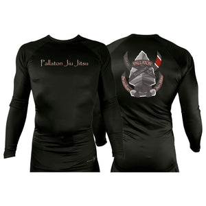 Pallaton BJJ All Black Custom Rash Guards Long Sleeves #8121 A