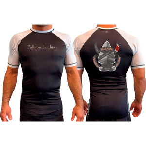 Pallaton BJJ All Black Ranked Short Sleeve Rash Guards #8121 A