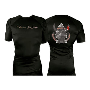 Pallaton BJJ All Black Custom Rash Guards Short Sleeves #8121 A