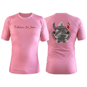 Pallaton BJJ Pink Custom Rash Guards Short Sleeve #8121 A