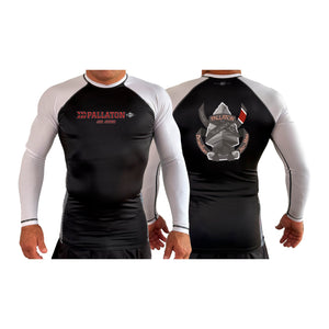 Pallaton BJJ All Black Ranked Long Sleeve Rash Guards #8121 B