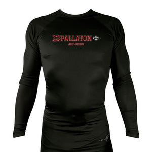 Pallaton BJJ All Black Custom Rash Guards Long Sleeves #8121 B