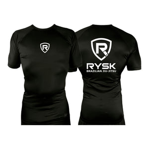 RYSK BJJ All Black Custom Rash Guards Short Sleeves #8122 F