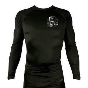 Five Rings Jiu Jitsu All Black Custom Rash Guards Long Sleeves #8123 B