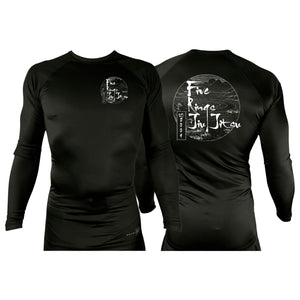 Five Rings Jiu Jitsu All Black Custom Rash Guards Long Sleeves #8123 B