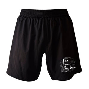 Five Rings Jiu Jitsu All Black Custom Shorts 2.0 #8123 B