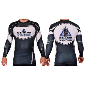 Katharo Training Center Academy Rash Guards Black/White #8124 A