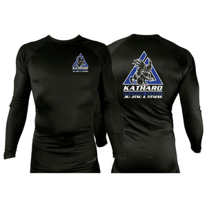 Katharo Training Center All Black Custom Rash Guards Long Sleeves #8124 A