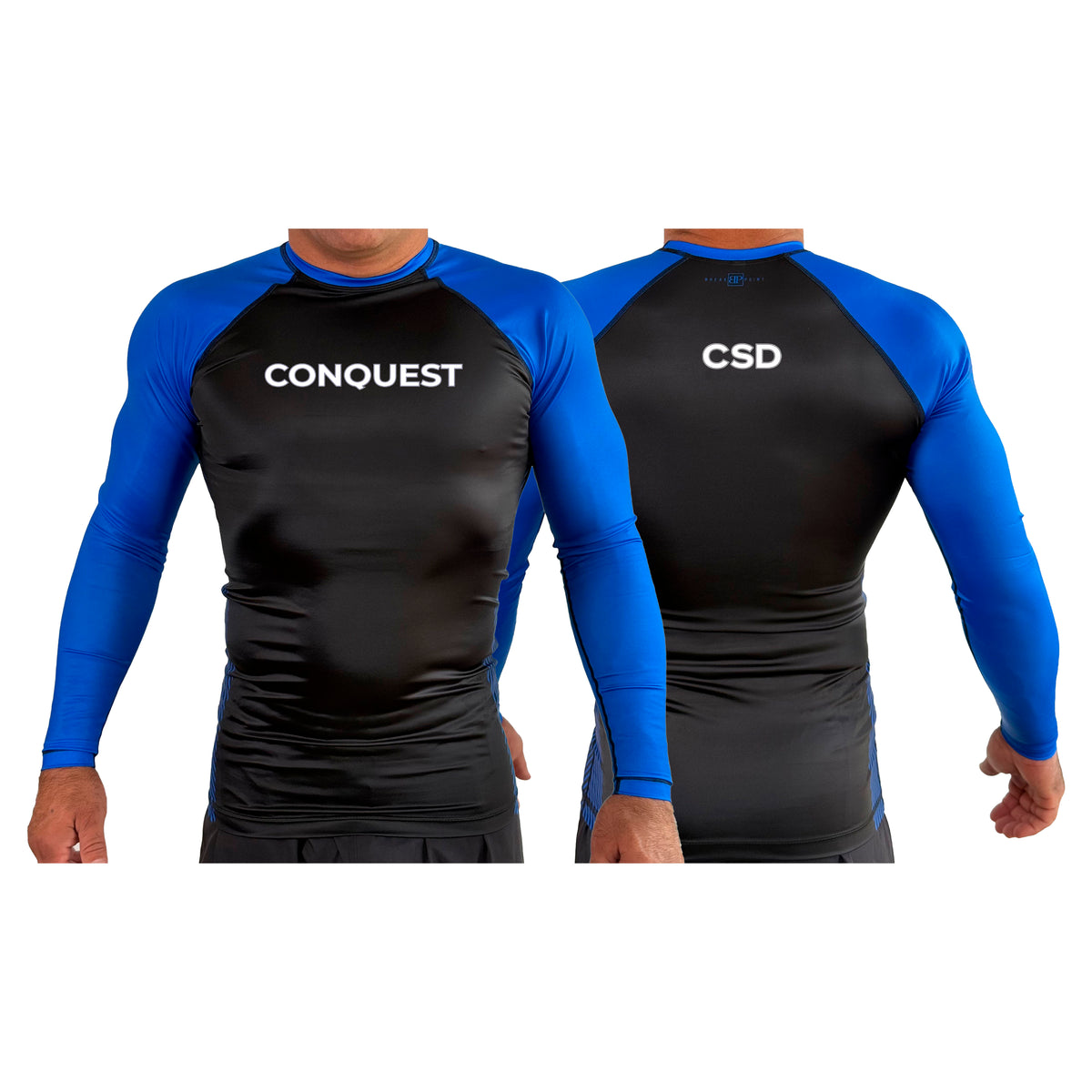 Conquest Self Defense All Black Ranked Long Sleeve Rash Guards #8125 A