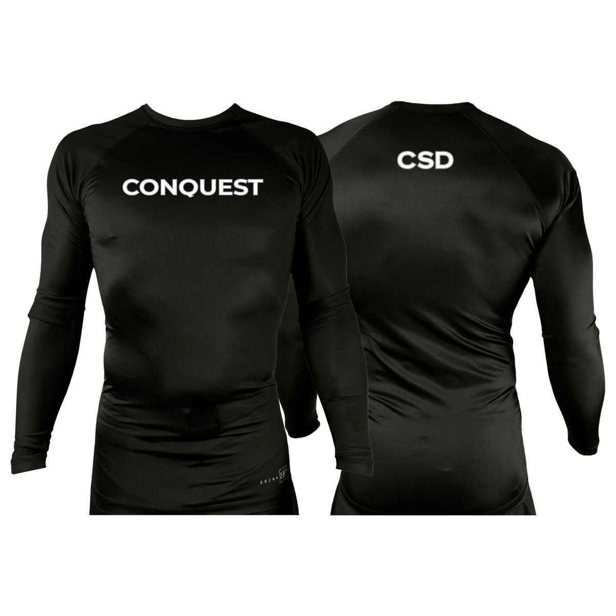 Conquest Self Defense All Black Custom Rash Guards Long Sleeves #8125 A