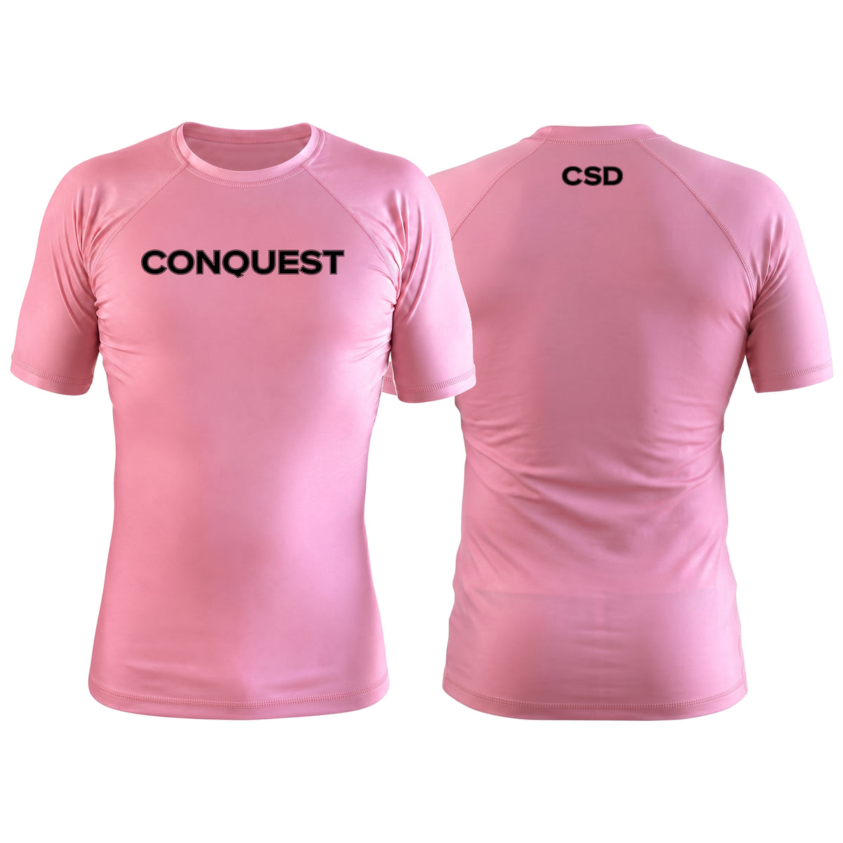 Conquest Self Defense Pink Custom Rash Guards Short Sleeve #8125 A