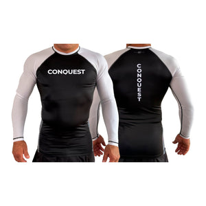 Conquest Self Defense All Black Ranked Long Sleeve Rash Guards #8125 C
