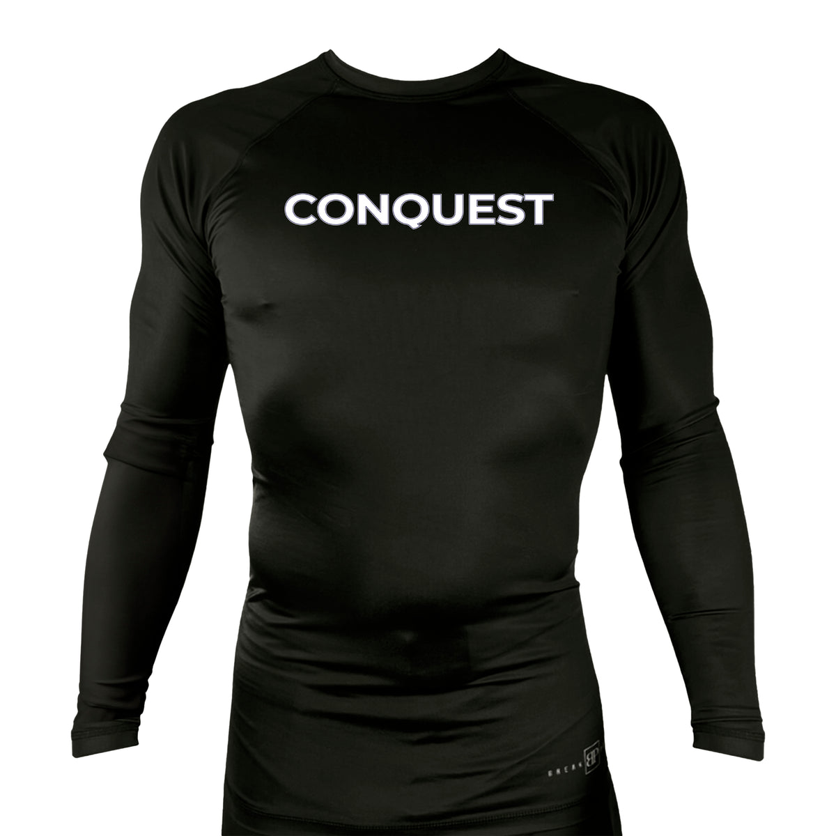 Conquest Self Defense All Black Custom Rash Guards Long Sleeves #8125 C