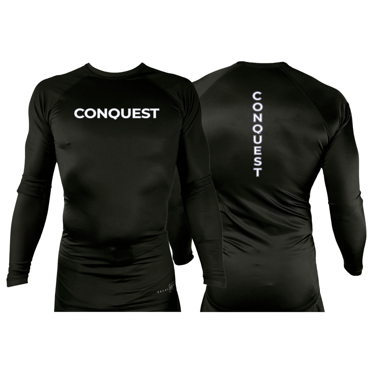 Conquest Self Defense All Black Custom Rash Guards Long Sleeves #8125 C