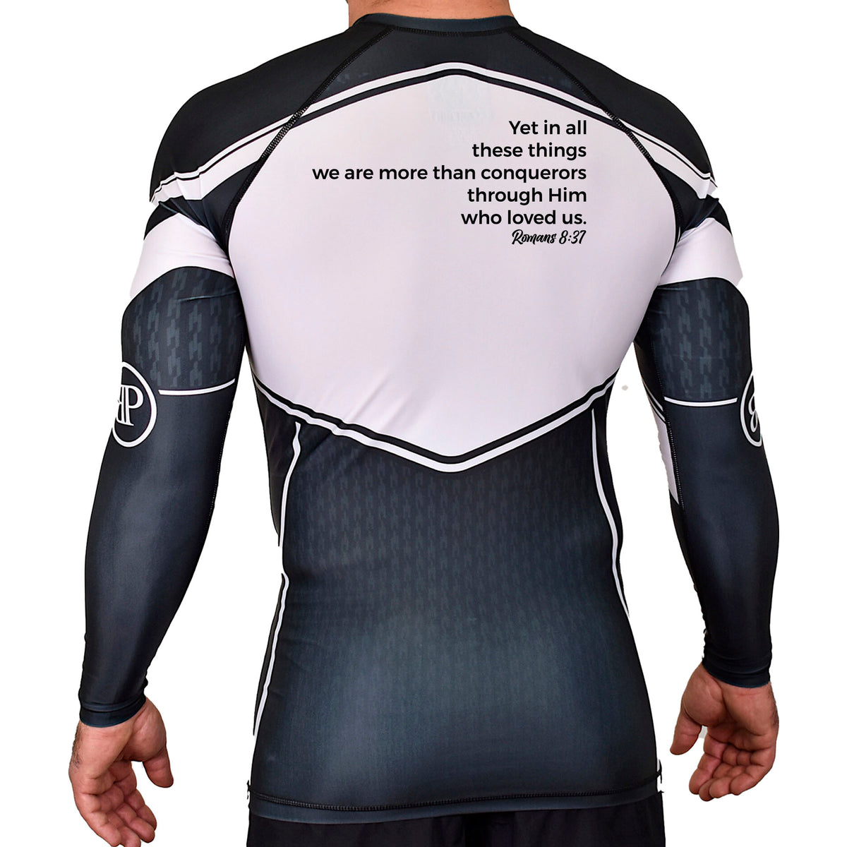 Conquest Self Defense Academy Rash Guards Black/White #8125 E