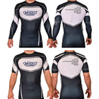 Conquest Self Defense Academy Rash Guards Black/White #8125 E