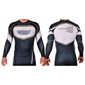 Conquest Self Defense Academy Rash Guards Black/White #8125 E