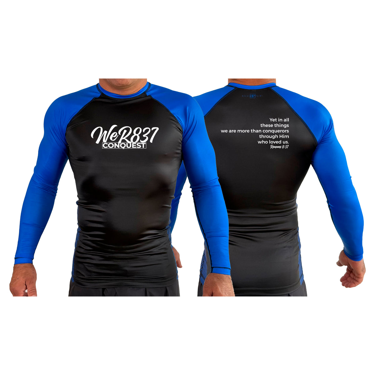 Conquest Self Defense All Black Ranked Long Sleeve Rash Guards #8125 E