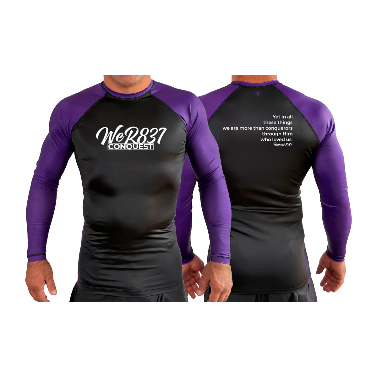 Conquest Self Defense All Black Ranked Long Sleeve Rash Guards #8125 E