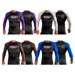 Conquest Self Defense All Black Ranked Long Sleeve Rash Guards #8125 E